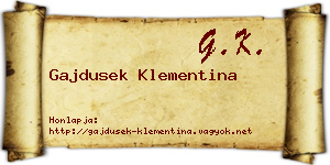 Gajdusek Klementina névjegykártya